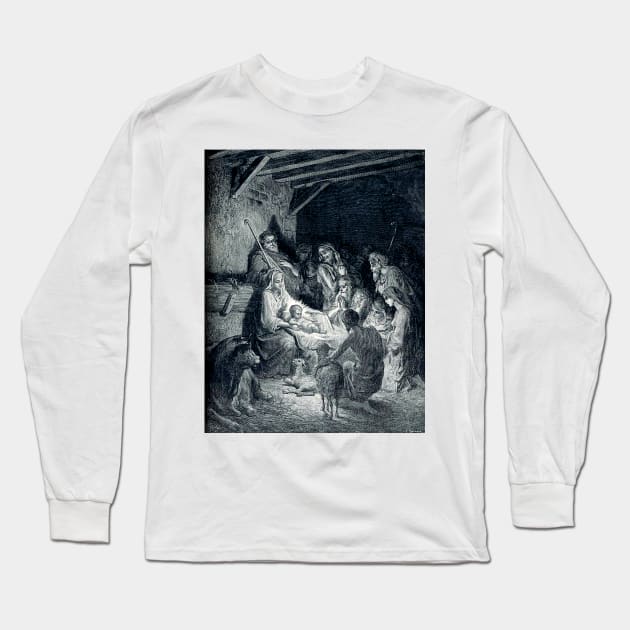 The birth of Jesus Christ Long Sleeve T-Shirt by Marccelus